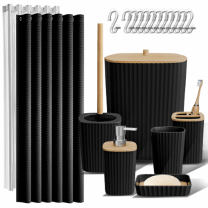 Hearth & Harbor 20 Piece Bamboo Bathroom Sets